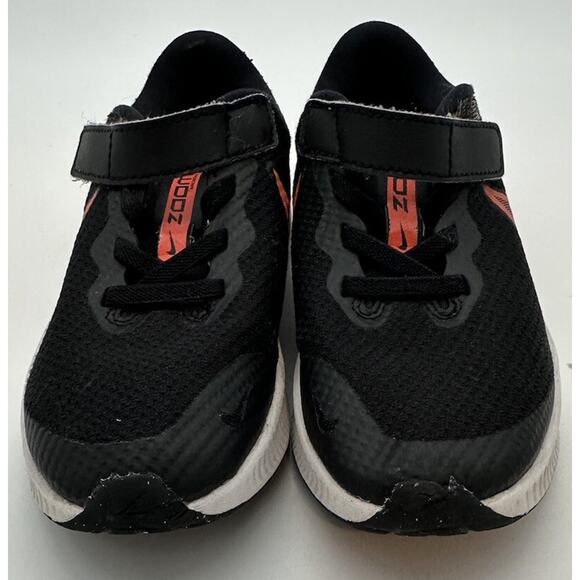 Nike Air Zoom Arcadia Black Orange Strap Running Shoes Kids Size 11.5C CK0714 - Picture 3 of 6